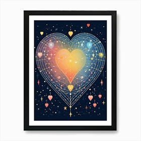 Rainbow Space Heart 3 Art Print