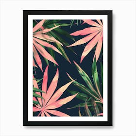 Tropical Leaves Wallpaper 5 Art Print