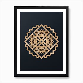 Abstract Geometric Gold Glyph on Dark Teal n.0341 Art Print