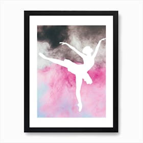 Ballerina Silhouette Watercolour Art Print