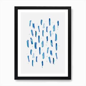 Abstract Blue Lines Art Print