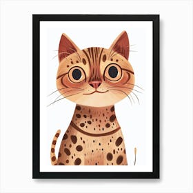 Bengal Cat Clipart Illustration 2 Art Print
