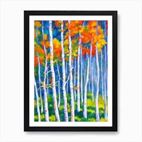 Quaking Aspen 1 tree Abstract Block Colour Art Print