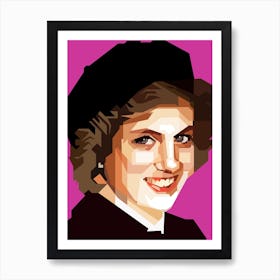 Princes Diana Most Loved Around A World In Retro Art Print