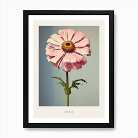 Floral Illustration Zinnia 2 Poster Art Print