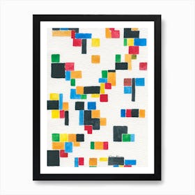 Watercolour Pixels Art Print