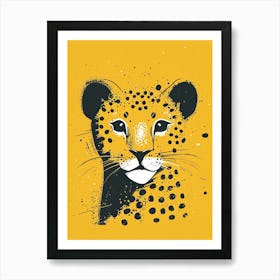 Yellow Mountain Lion 5 Art Print