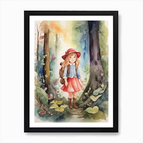 Little Girl In The Woods 1 Art Print