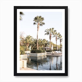 Palmtree Pool View Art Print