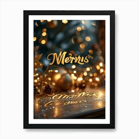 A Sophisticated Calligraphic Rendering Of A Merry Christmas 2024 Greeting The Elegant Letters Of (5) Art Print