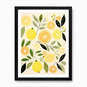 Lemons illustration 4 Art Print