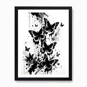 Black And White Butterflies 6 Art Print