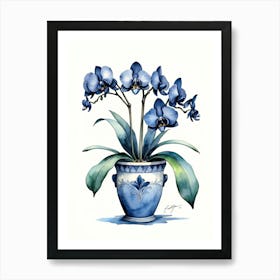 Blue Orchids Art Print