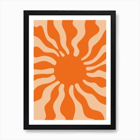 Wavy Retro Sun Art Print
