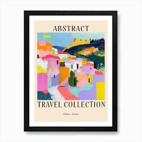 Abstract Travel Collection Poster Athens Greece 3 Art Print