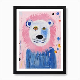 Playful Illustration Of Lion For Kids Room 2 Art Print