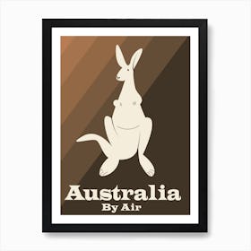 Australia By Air Kangaroo Travel poster Art Print