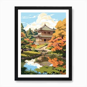 Nara Park Japan Illustration 1  Art Print