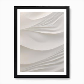 Abstract White Wavy Texture Art Print