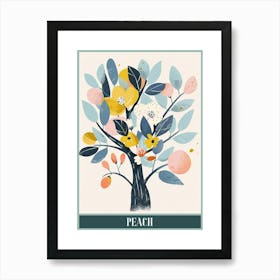 Peach Tree Flat Illustration 3 Poster Art Print