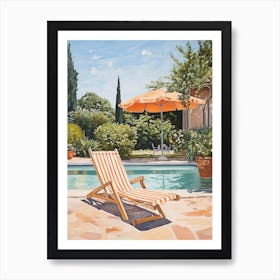 Sun Lounger By The Pool In Athens Greece Art Print