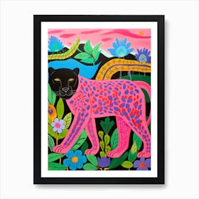 Maximalist Animal Painting Panther 6 Art Print