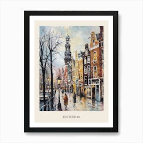 Vintage Winter Painting Poster Amsterdam Netherlands 1 Art Print