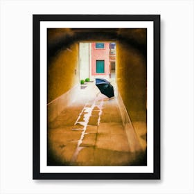 The Drying Umbrella Art Print