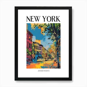 Jackson Heights New York Colourful Silkscreen Illustration 1 Poster Art Print