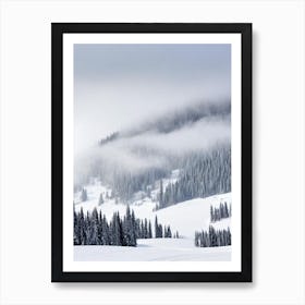 Alyeska, Usa Black And White Skiing Poster Art Print