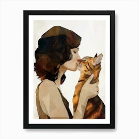 Kitty I love you cat and woman 1 Art Print