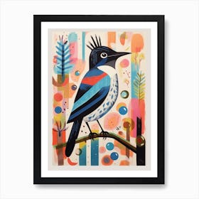 Colourful Scandi Bird Dipper 2 Art Print