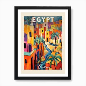 Cairo Egypt 3 Fauvist Painting  Travel Poster Art Print