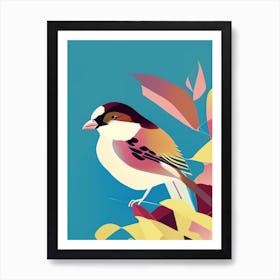 House Sparrow Pop Matisse 2 Bird Art Print