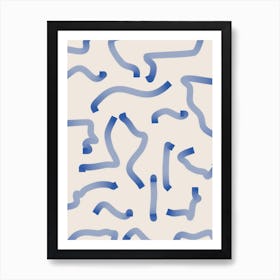 Blue And White Abstract Pattern Art Print