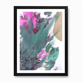 Abstract painting turquoise pink Art Print