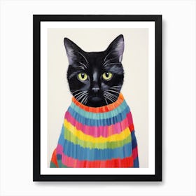 Baby Animal Wearing Sweater Cat 2 Art Print