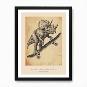 Protoceratops Vintage Dinosaur Poster Art Print