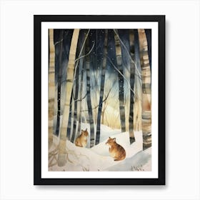 Winter Watercolour Chipmunk 5 Art Print