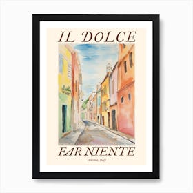 Il Dolce Far Niente Ancona, Italy Watercolour Streets 3 Poster Art Print