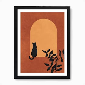 Cat Chilling Art Print