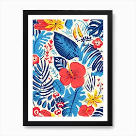 Costa Rica, Inspired Travel Pattern 1 Art Print