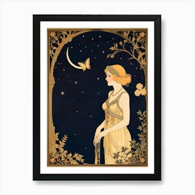 Venus And The Moon Art Print