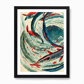 Antarctic Krill Vintage Graphic Watercolour Art Print