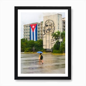 Rainy Day In Revolution Square Havana Art Print