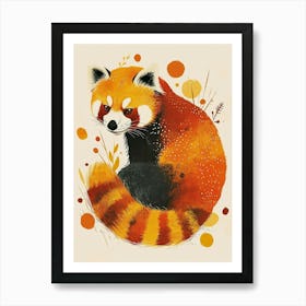 Yellow Red Panda 2 Art Print