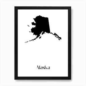 Alaska Map city. Art Print