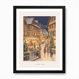 Vintage Winter Poster Colmar France 2 Art Print