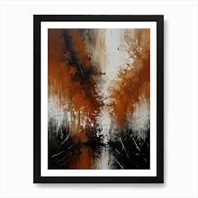 Abstract Painting, Acrylic On Canvas, Brown Color Art Print