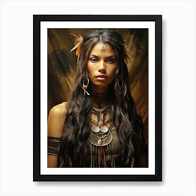 Beautiful Muskogee Creek Native American Woman 1 Art Print